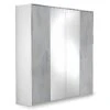 LANA - Armoire 4 Portes Avec Penderie Et Miroir