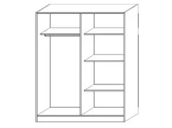 BETTY - Armoire 4 Portes Avec Miroir Central -Fren Soldes Boutique armoire et dressing 10055501