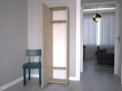 ATARA | Armoire D'entrée Avec Grand Miroir | 180x50x35 Cm | Deux étagères + Porte-cintres | Meuble D'entrée -Fren Soldes Boutique armoire et dressing 10058387