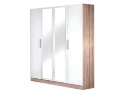 PREEM - Armoire 4 Portes Avec Miroir Central