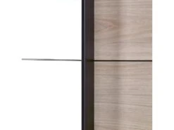 LETTY - Armoire 2 Portes Coulissantes 2m Aspect Bois Clair -Fren Soldes Boutique armoire et dressing 10059083