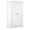 SYDNEY - Armoire 2 Portes + Penderie Bois Massif Vernis Blanc