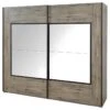 IRISA - Armoire 2 Portes Coulissantes 217cm Aspect Bois