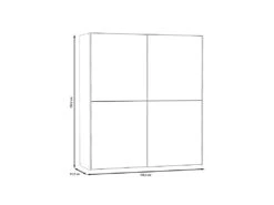 Armoire 2 Portes Coulissantes 5 Tablettes Blanc Laqué Miroir - JEIK -Fren Soldes Boutique armoire et dressing 10059429