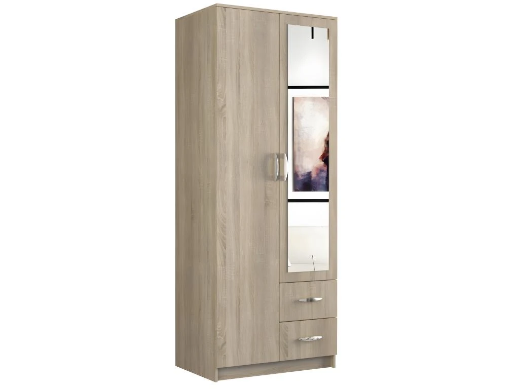 ROMA | Armoire Compacte Chambre Bureau | Penderie Multifonctions | 2 Portes | Miroir | 2 Tiroirs | Meuble De Rangement | Dressing 1 ROMA | Armoire Compacte Chambre Bureau | Penderie Multifonctions | 2 Portes | Miroir | 2 Tiroirs | Meuble De Rangement | Dressing