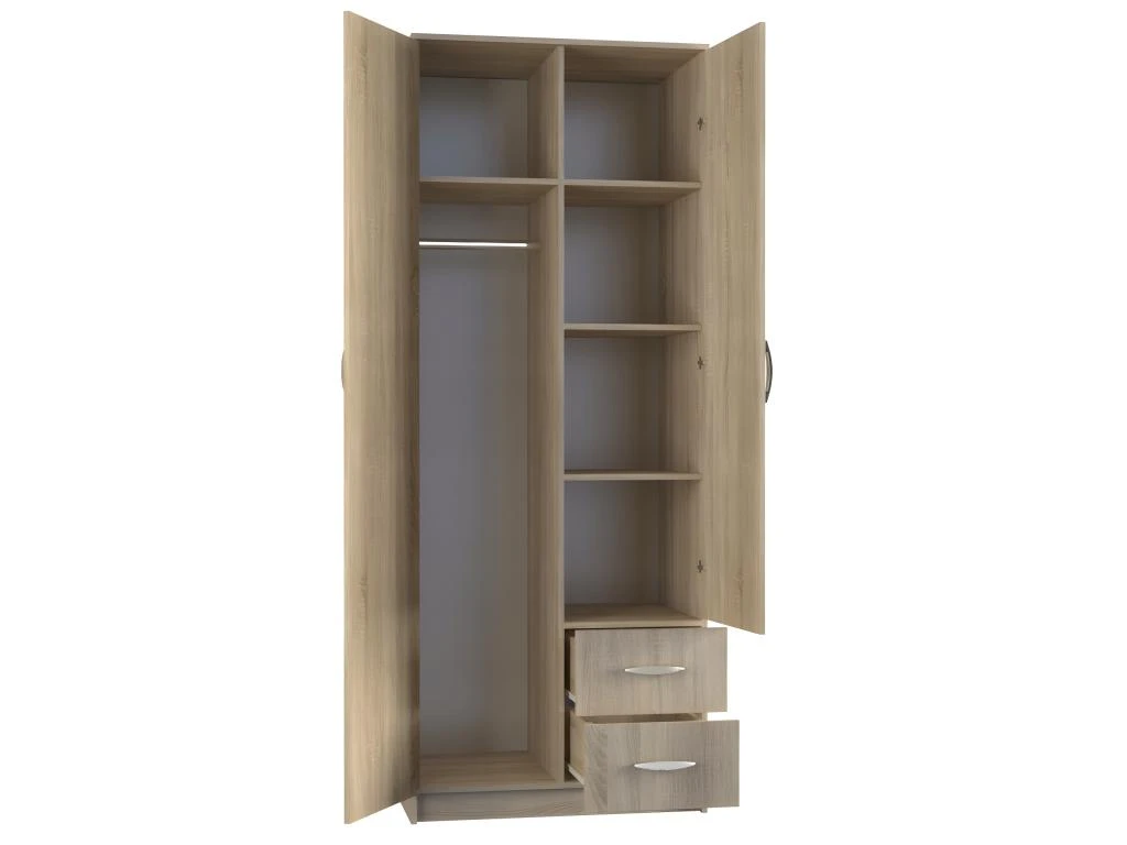 ROMA | Armoire Compacte Chambre Bureau | Penderie Multifonctions | 2 Portes | Miroir | 2 Tiroirs | Meuble De Rangement | Dressing 2 ROMA | Armoire Compacte Chambre Bureau | Penderie Multifonctions | 2 Portes | Miroir | 2 Tiroirs | Meuble De Rangement | Dressing – Image 2