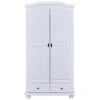 NEDER - Armoire 2 Portes Bois Massif Blanc