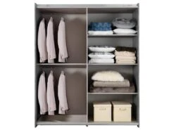 ABBY - Armoire 4 Portes Avec Miroir Central -Fren Soldes Boutique armoire et dressing 10060155