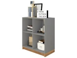 Rayonnage Bas Gris Mat Haut 76 Cm 4 Niches