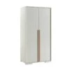 NASH WHITE - Armoire 2 Portes Blanche Et Bois