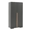 NASH DARK - Armoire 2 Portes Anthracite Et Bois
