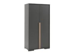 NASH DARK - Armoire 2 Portes Anthracite Et Bois