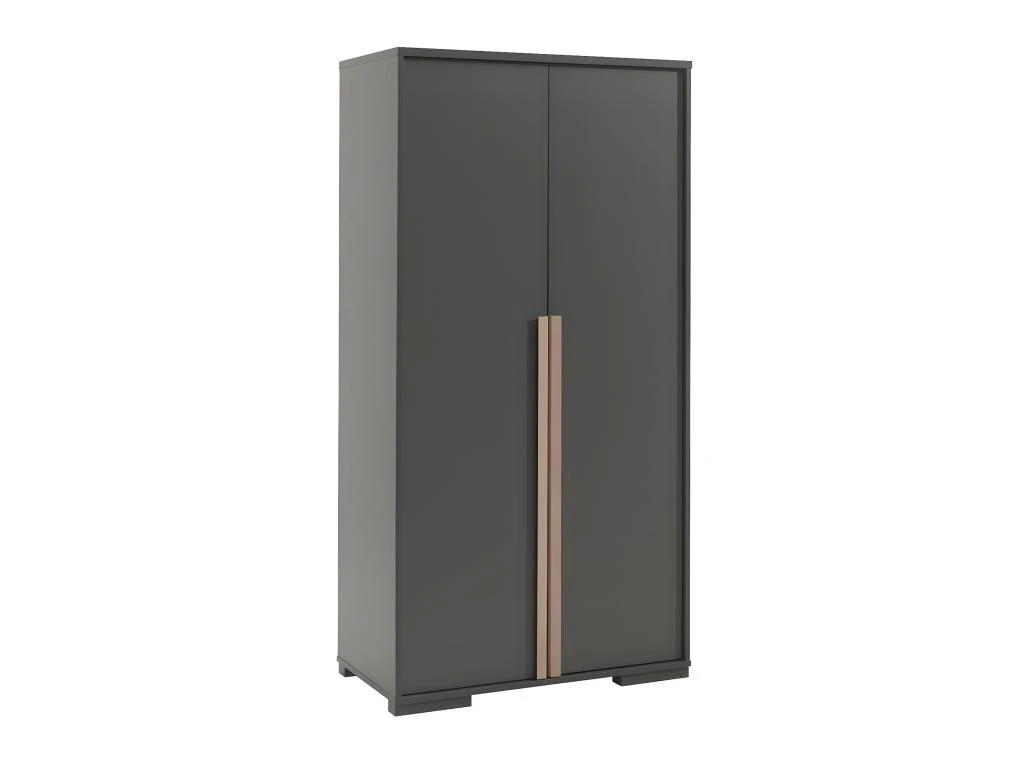 NASH DARK - Armoire 2 Portes Anthracite Et Bois 1 NASH DARK - Armoire 2 Portes Anthracite Et Bois