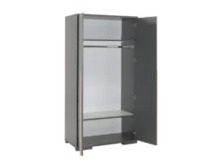 NASH DARK - Armoire 2 Portes Anthracite Et Bois 6 NASH DARK - Armoire 2 Portes Anthracite Et Bois -Fren Soldes Boutique armoire et dressing 10479415