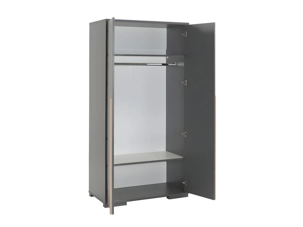 NASH DARK - Armoire 2 Portes Anthracite Et Bois 3 NASH DARK - Armoire 2 Portes Anthracite Et Bois – Image 3