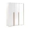 NASH WHITE - Armoire 3 Portes Blanche Et Bois