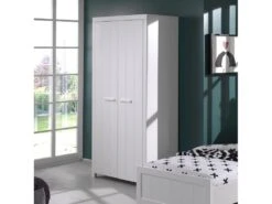 GASTON - Armoire 2 Portes Laqué Blanc -Fren Soldes Boutique armoire et dressing 10481209