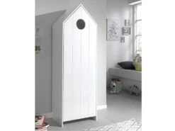 HAVRE - Armoire Cabane De Plage Blanche 1 Porte 9 HAVRE - Armoire Cabane De Plage Blanche 1 Porte -Fren Soldes Boutique armoire et dressing 10506971