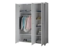 GASTON - Armoire 3 Portes Laqué Blanc -Fren Soldes Boutique armoire et dressing 10537273