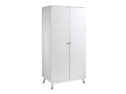 TINY WHITE - Armoire 2 Portes Blanche Motif Graphique