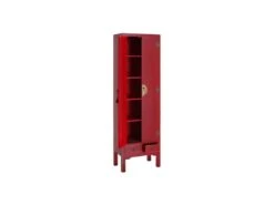 Armoire Lingère 2 Portes, 2 Tiroirs Rouge Meuble Chinois - PEKIN