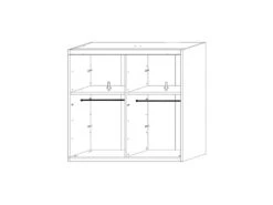 Armoire 2 Portes Coulissantes Blanc/Noyer Foncé - ANIECE N°4 -Fren Soldes Boutique armoire et dressing 11144429