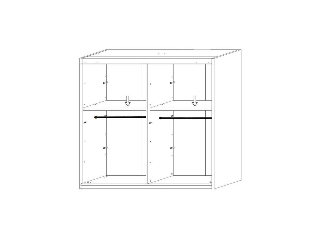 Armoire 2 Portes Coulissantes Noyer Clair - ANIECE 3 Armoire 2 Portes Coulissantes Noyer Clair - ANIECE – Image 3
