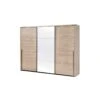 Armoire 3 Portes Coulissantes 250 Cm Bois Clair/miroir - ANAELLE