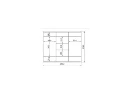 Armoire 3 Portes Coulissantes 250 Cm Bois Clair/miroir - ANAELLE -Fren Soldes Boutique armoire et dressing 11144569