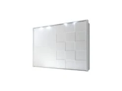 Armoire 2 Portes Coulissantes 275 Cm Blanc Mat à LEDs - TICATO