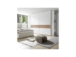 Armoire 2 Portes Coulissantes Blanc/Noyer Clair - ANIECE N°3 -Fren Soldes Boutique armoire et dressing 11144749