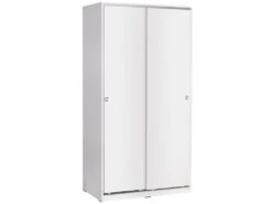 Armoire 2 Portes Coulissantes 182X94X52Cm Blanc - Venprodin