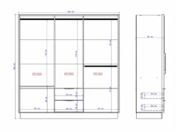 Armoire 6 Portes Et 2 Tiroirs - L162 - Blanc - FEOVA -Fren Soldes Boutique armoire et dressing 12653767