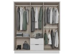 Armoire 6 Portes Et 2 Tiroirs - L162 - Blanc - FEOVA -Fren Soldes Boutique armoire et dressing 12654069