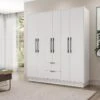 Armoire 6 Portes Et 2 Tiroirs - L162 - Blanc - FEOVA