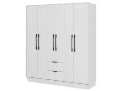 Armoire 6 Portes Et 2 Tiroirs - L162 - Blanc - FEOVA -Fren Soldes Boutique armoire et dressing 12654075