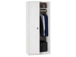 Armoire RESIDENCIA En Pin Lasuré Blanc, Penderie Pour Vêtements Style Mexicain Avec 2 Portes -Fren Soldes Boutique armoire et dressing 12853311