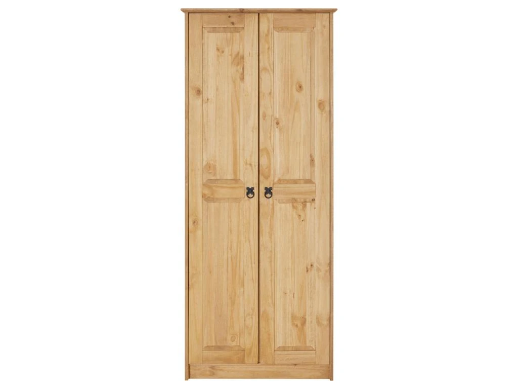 Armoire BARRIO En Pin Massif Style Mexicain, Penderie Pour Vêtements Avec 2 Portes, Finition Teintée/cirée 3 Armoire BARRIO En Pin Massif Style Mexicain, Penderie Pour Vêtements Avec 2 Portes, Finition Teintée/cirée – Image 3