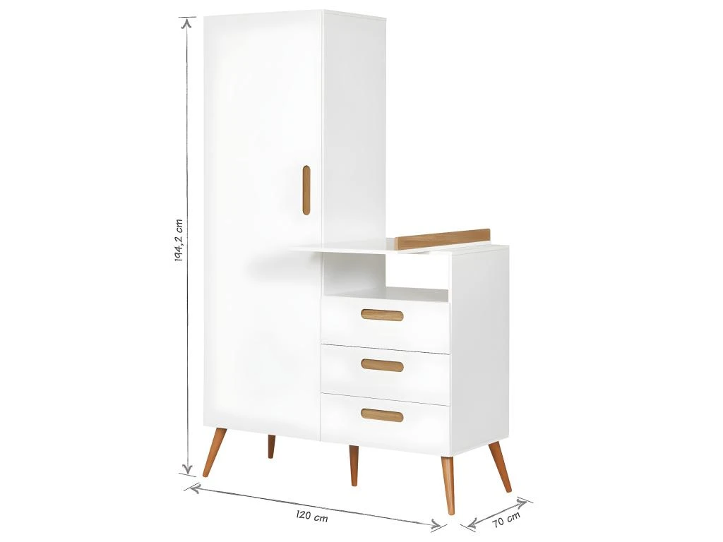 Armoire à Langer Zahia Blanc 6 Armoire à Langer Zahia Blanc – Image 6