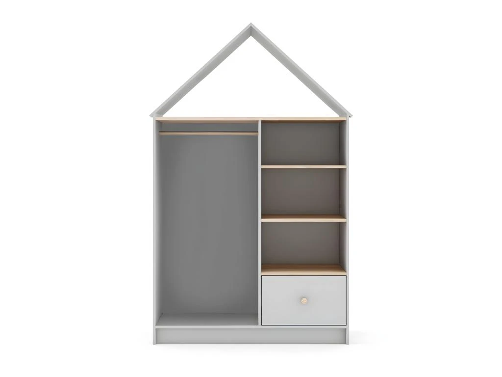 KAINA - Dressing Cabane Enfant MDF Et Pin Coloris Blanc Et Naturel 4 KAINA - Dressing Cabane Enfant MDF Et Pin Coloris Blanc Et Naturel – Image 4