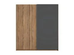 CAMINA - Armoire Penderie 2 Portes Coulissantes Effet Noyer Et Gris Anthracite -Fren Soldes Boutique armoire et dressing 13855539