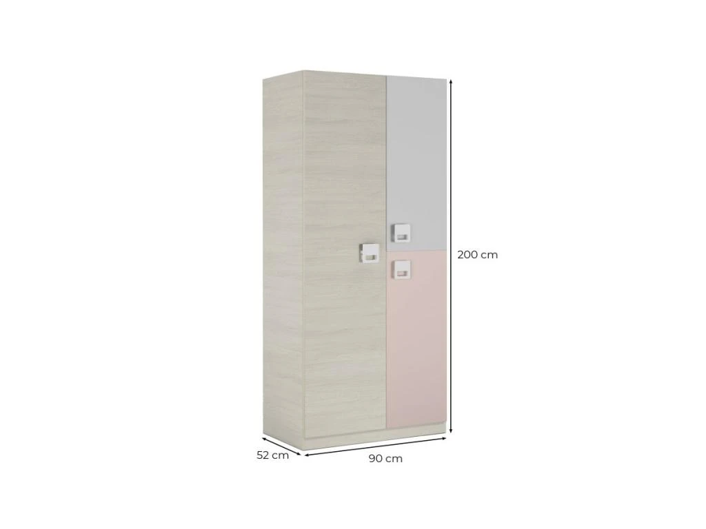 Armoire Penderie Enfant 3 Portes L90 X H200 Cm 5 Armoire Penderie Enfant 3 Portes L90 X H200 Cm – Image 5