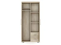 Armoire, Garde-robe, Collection TOM, 2 Portes 80 Cm, Penderie Intégrée Chêne Sonoma -Fren Soldes Boutique armoire et dressing 15893137