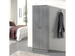 Armoire De Rangement, Collection STAN, 2 Portes, Coloris Gris, Idéal Pour Votre Entrée, Salle De Bain Ou Buanderie.
