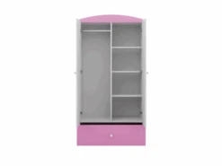 Armoire Enfant Éléphant 2 Portes 1 Tiroir De Rangement - Rose -Fren Soldes Boutique armoire et dressing 17566769