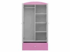 Armoire Enfant Pelleteuse 2 Portes 1 Tiroir De Rangement - Rose -Fren Soldes Boutique armoire et dressing 17567113