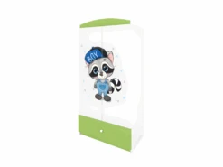 Armoire Enfant Raton Laveur 2 Portes 1 Tiroir De Rangement - Vert -Fren Soldes Boutique armoire et dressing 17567185