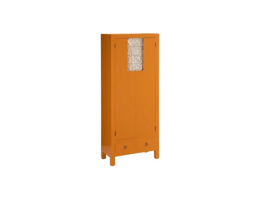 Armoire Lingère 2 Portes 6 Tiroirs Bois/Orange - QINGDAO 1 Armoire Lingère 2 Portes 6 Tiroirs Bois/Orange - QINGDAO