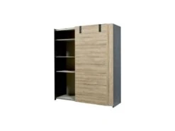 Armoire 2 Portes Coulissantes Chêne/Miroir - OUDONG N°1 -Fren Soldes Boutique armoire et dressing 17632587