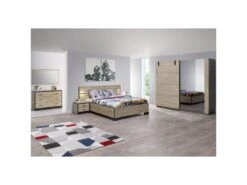 Armoire 2 Portes Coulissantes Chêne/Miroir - OUDONG N°2 -Fren Soldes Boutique armoire et dressing 17632663